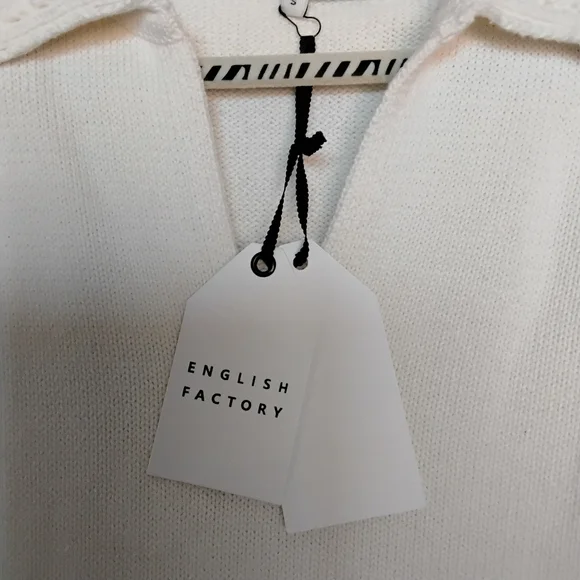 English Factory White Blue Sweater Dress for Women - Picture 4 of 9